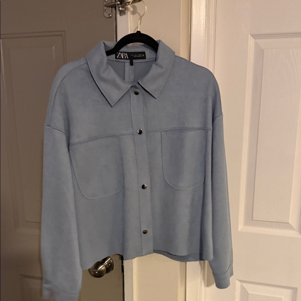 Zara Women's Light Blue Utility Jacket